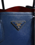 Prada Saffiano Leather 2Way Top Handle Bag - Blue
