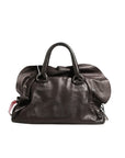 Prada Metallic Leather Ruffle Top Shoulder Bag - Brown