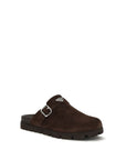 Prada Suede Leather Mule Flat Sandals - Dark Chocolate