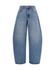 Alexander Wang Crystal Balloon-Barrel Leg Denim Jeans - Light Wash Blue