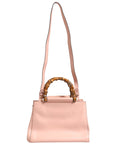 Gucci Nymphaea Leather Small Top Handle Bag - Pink And White