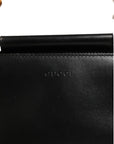 Gucci Nymphaea Bamboo Top Handle Leather Bag - Black