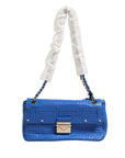 Versace Couture Quilted Leather Shoulder Bag - Blue