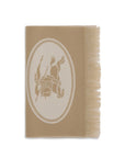Burberry Logo Wool Scarf - Sand Beige