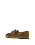 Miu Miu Suede Leather Slip On Boat Shoes - Tan Brown