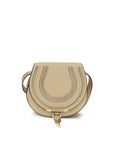 Chloé Leather Small Marcie Shoulder Bag - Beige