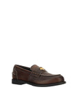 Miu Miu Logo Leather Loafers - Brown
