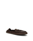 Miu Miu Ruches Leather Slip-On Loafers - Brown