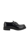 Prada Leather Heeled Loafers - Black