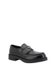 Prada Leather Heeled Loafers - Black