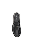 Prada Leather Heeled Loafers - Black