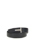 Tom Ford T Buckle Leather Belt - Black