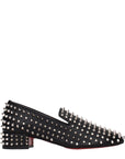 Christian Louboutin Spike Studded Leather Slip-On Loafers - Black