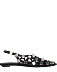 The Attico Grid Ballet Flats - Black