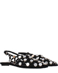 The Attico Grid Slingback Ballet Flats - Black