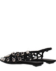 The Attico Grid Slingback Ballet Flats - Black