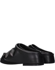 The Attico Robin Leather Mules - Black
