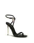 Tom Ford Padlock Leather Stiletto Heel Sandals - Black