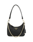 Prada Re-Edition Mini Saffiano Leather Shoulder Bag - Black