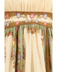 Zimmermann Cotton-Silk Indra Cinch Waist Maxi Dress - Multicolor/Cream
