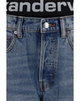 Alexander Wang Logo Waistband Layered Barrel Leg Jeans
