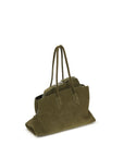 The Attico La Passeggiata Suede Leather Medium Top Handle Handbag - Green