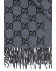 Gucci Cashmere GG Pattern Scarf - Blue