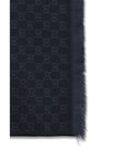Gucci GG Supreme Embroidered Wool Scarf - Black