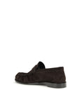 Saint Laurent Suede Leather Cassandre Le Loafers - Brown