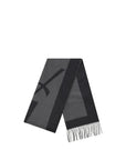 Saint Laurent Silk Cassandre Scarf - Gray/Grey