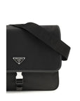 Prada Re-Nylon And Saffiano Leather Shoulder Bag - Black