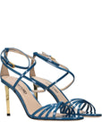 Tom Ford Ida Leather Stiletto Heel Sandals - Blue