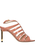 Tom Ford Crocodile Embossed Leather Stiletto Heel Sandals - Pink