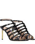 Tom Ford Crocodile Embossed Leather Stiletto Heel Sandals - Black