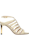 Tom Ford Crocodile Embossed Leather Stiletto Heel Sandals - Ivory/Light Beige