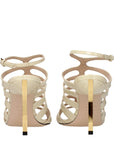 Tom Ford Crocodile Embossed Leather Stiletto Heel Sandals - Ivory/Light Beige