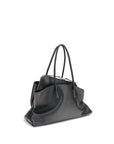 The Attico La Passeggiata Leather Medium Top Handle Handbag - Black