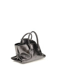 The Attico La Passeggiata Leather Mini Top Handle Handbag - Pewter Gray/Grey