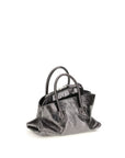 The Attico La Passeggiata Leather Mini Top Handle Handbag - Pewter Gray/Grey