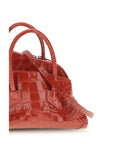 The Attico La Passeggiata Croc Embossed Leather Mini Top Handle Handbag - Red
