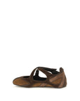 The Attico Nomad Leather Ballet Flats - Brown