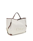 Chloé Clover Large Canvas Tote & Shoulder Bag - Ivory/Beige