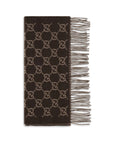 Gucci Cashmere GG Pattern Scarf - Brown