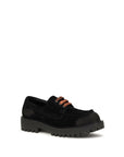 Prada Suede Lace-Up Loafers - Black