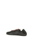 Prada Aged Leather Low Top Sneakers - Black