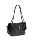 Saint Laurent Niki Leather Shoulder Bag - Black