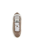 Miu Miu Plume Suede Leather Low Top Sneakers - Cool Beige