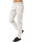 Uominitaliani Cotton Slim Fit Chino Pants - Light Gray/Grey
