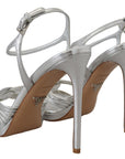 Prada Silver Leather Stiletto Heels