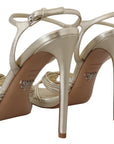 Prada Gold Leather Stiletto Heels
